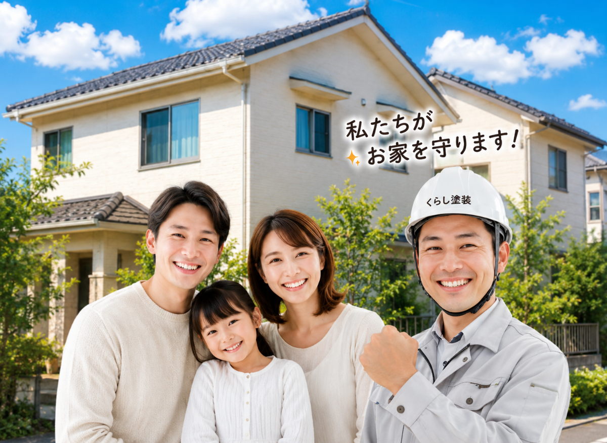 まごころ塗装の職人とご家族